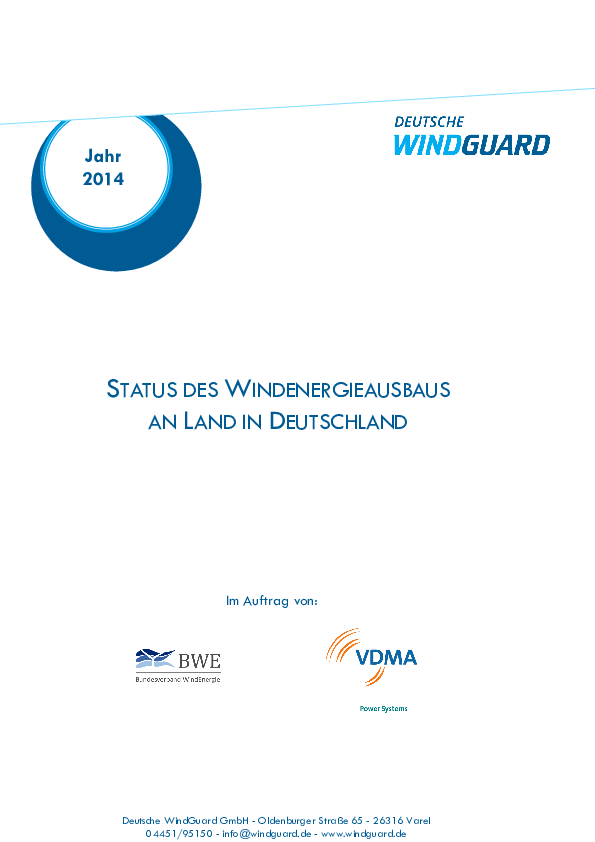 Factsheet Windenergie an Land 2014