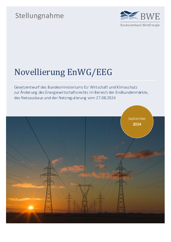 BWE-Stellungnahme: Novellierung EnWG/EEG (09/2024)