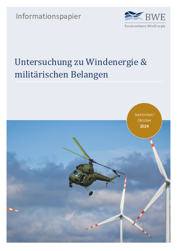 BWE-Informationspapier: Untersuchung zu Windenergie & militärischen Belangen (09/2024)